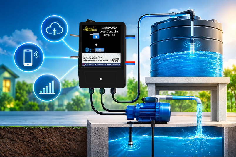 Srijan Water Level Controller with app and cloud connectivity